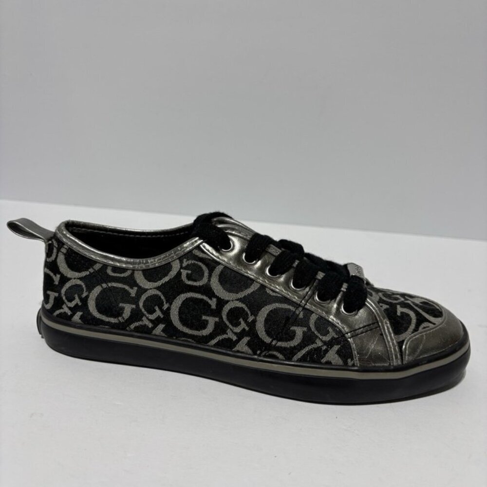 Guess Women’s Black/Pewter Fashion Sneakers, Size 6.5 M